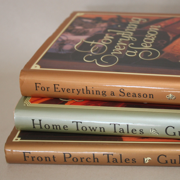 3 Small Signed Hardcover Books for Shelf Decor